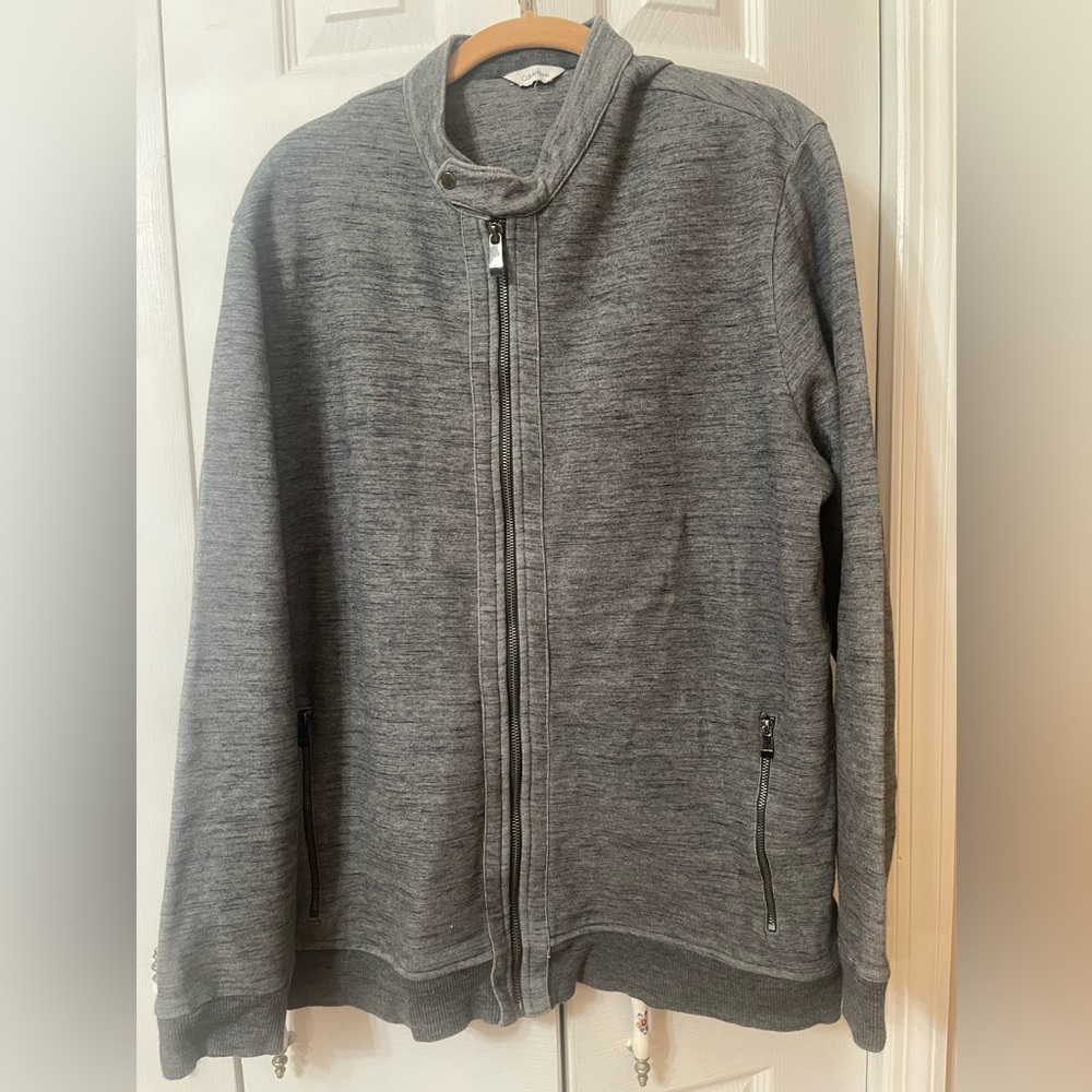 Calvin Klein Men’s full-zip knitted jacket PTP 24 Length 28 XXL Pre-loved EUC